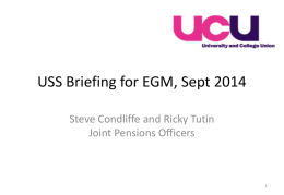 USS Briefing for EGM, Sept 2014