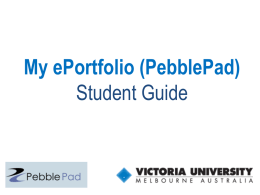 My ePortfolio (PebblePad) - Learning & Teaching