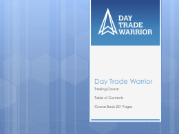 Table of Contents - Day Trade Warrior