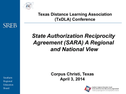 SECRRA (SREB`s Electronic Campus Regional Reciprocity