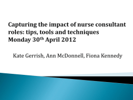 Capturing the impact of Nurse Consultant Posts