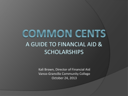 Common cents - Vance-Granville Community College