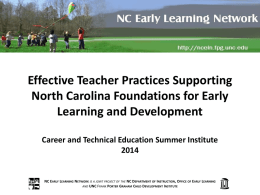 Foundations for Early Learning and Development