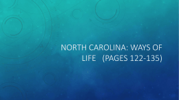North Carolina: Ways of Life