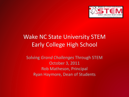 Wake NC State University STEM Early College High School