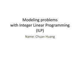ILP Tutorial (by Chuan Huang)