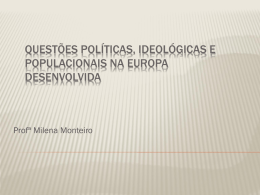 Questões políticas, ideológicas e populacionais na Europa