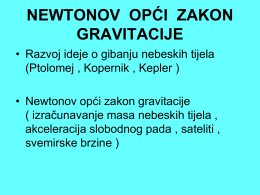 newtonov opći zakon gravitacije