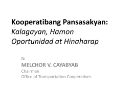Kooperatibang Pansasakyan - Philippine Cooperative Center