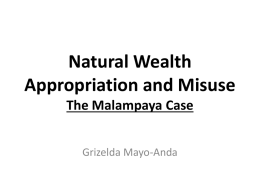 Natural Wealth Appropriation and Misuse The