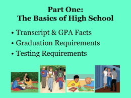 Informational Presentation regarding Graduation Requirements