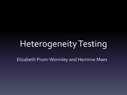 Heterogeneity Testing