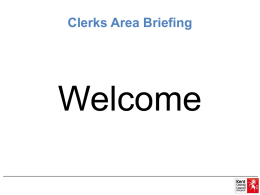 Generic Powerpoint Presentation for Clerks Area Briefings