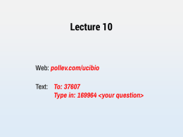 Lecture 10 - Sites@UCI