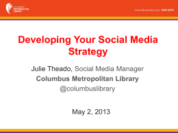 Developing Your Social Media Strategy