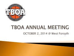 2014_15 tboa annual meeting - Triad Basketball Officials Association