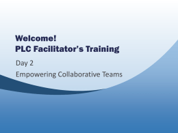 PLC Training Day 2 &ndash; Presenter