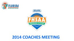 2014 coaches meeting - Florida High School Athletic Association
