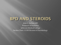 BPD and Steroids - Christiana Care Health System