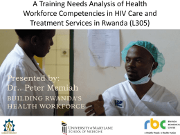 WEAB030 – A Training Needs Analysis Of Health Workforce
