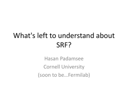 What`s left to understand about SRF?
