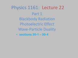 Blackbody Radiation Photoelectric Effect Wave