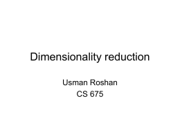 Dimensionality reduction III