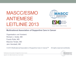 MASCC/ESMO Antiemetic Guideline 2013