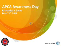 2014 APCA Awareness Day-Slideshow Updated - APCA