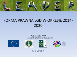 FORMA PRAWNA LGD W OKRESIE 2014-2020