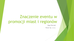 Znaczenie eventu w promocji miast i regionów