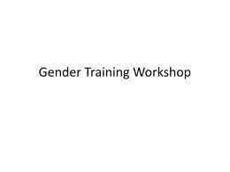 Gender Training Workshop Presentation