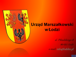 Tryb działania Urzędu Marszałkowskiego w Łodzi