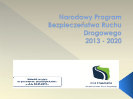 Narodowy Program Bezpieczeństwa Ruchu Drogowego 2013