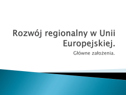 Rozwój regionalny w Unii Europejskiej.