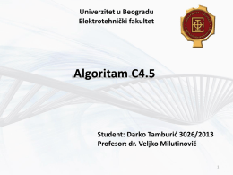 Algoritam C4.5 (Darko Tamburic)