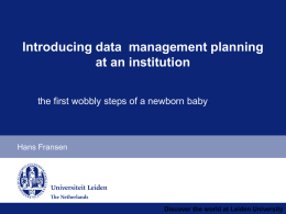 Data management planning at an institution