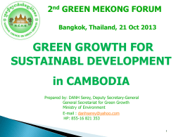 National Strategic Plan on Green Growth 2013-2030