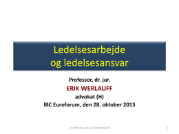 Ledelsesansvar og ledelsesarbejde - Werlauff - IBC Euroforum
