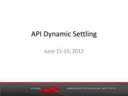 API Dynamic Settling