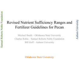 Pecan Leaf Elemental Sufficiency Ranges and Fertilizer