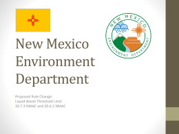 as defined by 20.7.3 NMAC - New Mexico Environment Department