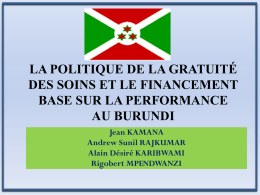 le financement base sur la performance: experience du burundi