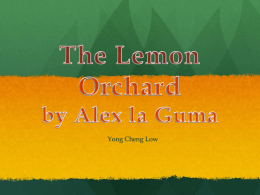 The Lemon Orchard by Alex la Guma - MrF-EFC