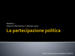 La partecipazione politica - Dipartimento di Scienze sociali e politiche