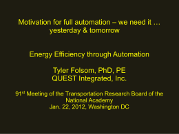Energy Efficiency through Automation