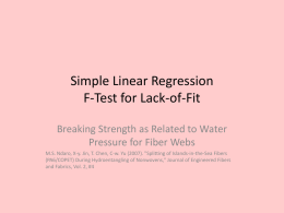 Simple Linear Regression F-Test for Lack-of-Fit