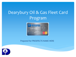 Dearybury Fleet Card Program