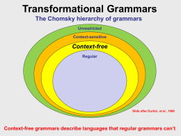 Context-free grammars, palindrome languages, push