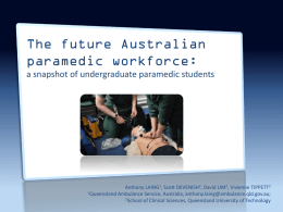 Future Australian paramedic workforce- a snapshot